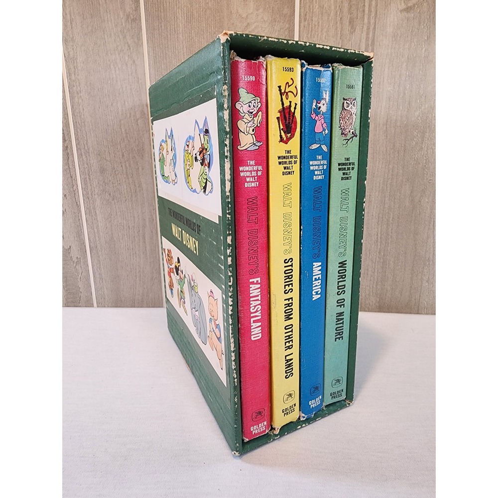The Wonderful Worlds of Walt Disney 4 Volume Book Set 1965 Golden Press